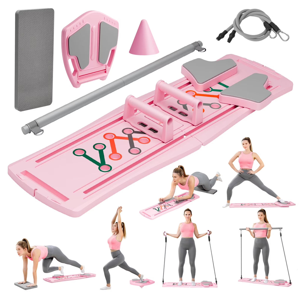 BIMME 7 in 1 Foldable Pilates Board, Pilates Reformer Set
