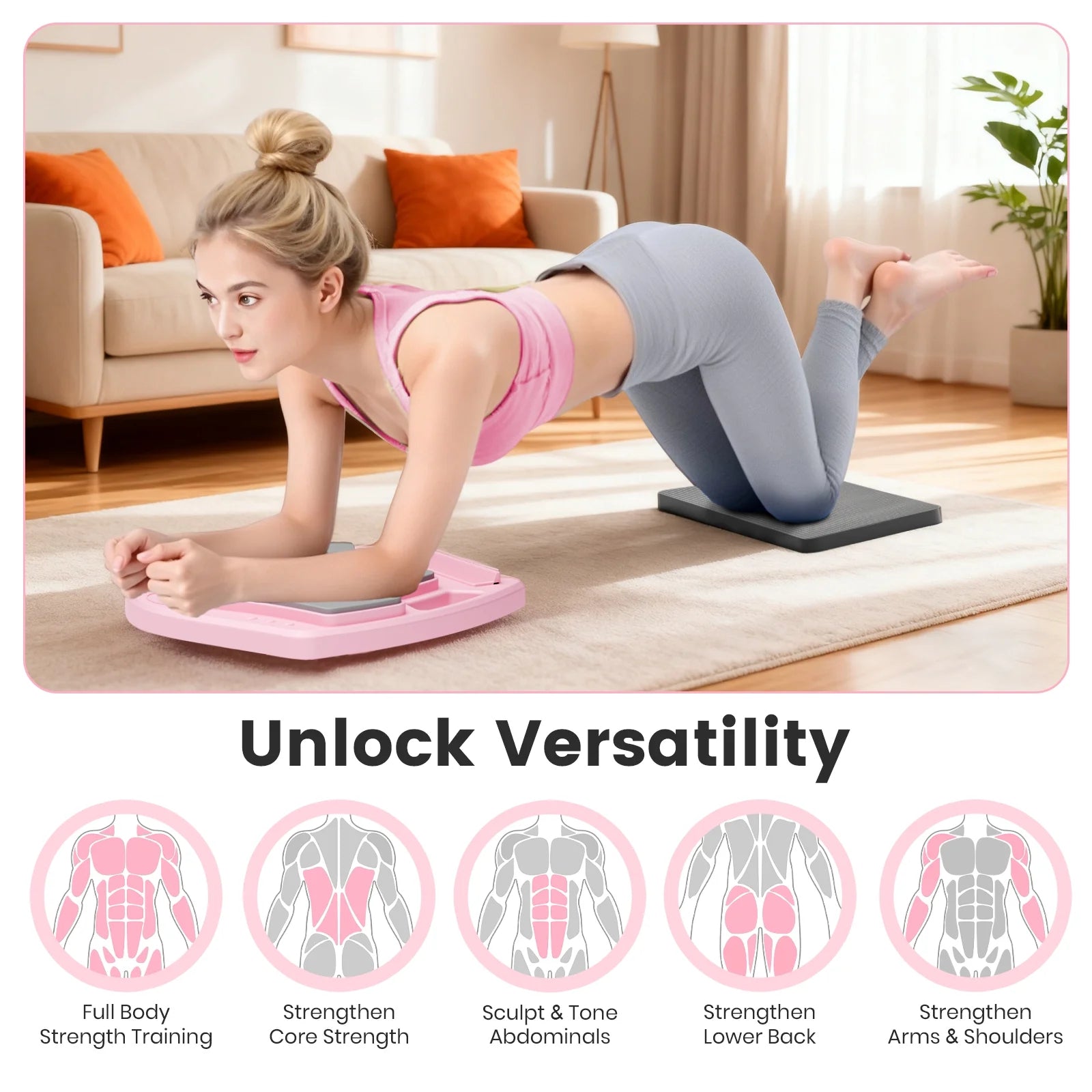 BIMME 7 in 1 Foldable Pilates Board, Pilates Reformer Set