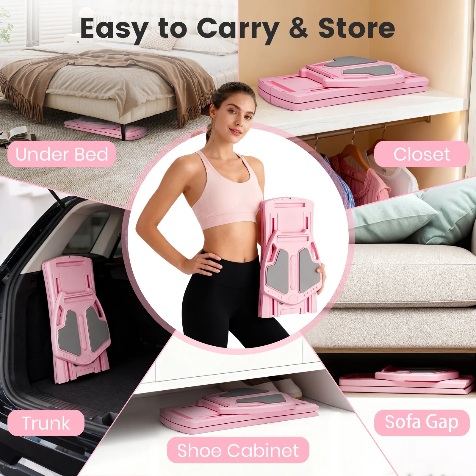 BIMME 7 in 1 Foldable Pilates Board, Pilates Reformer Set