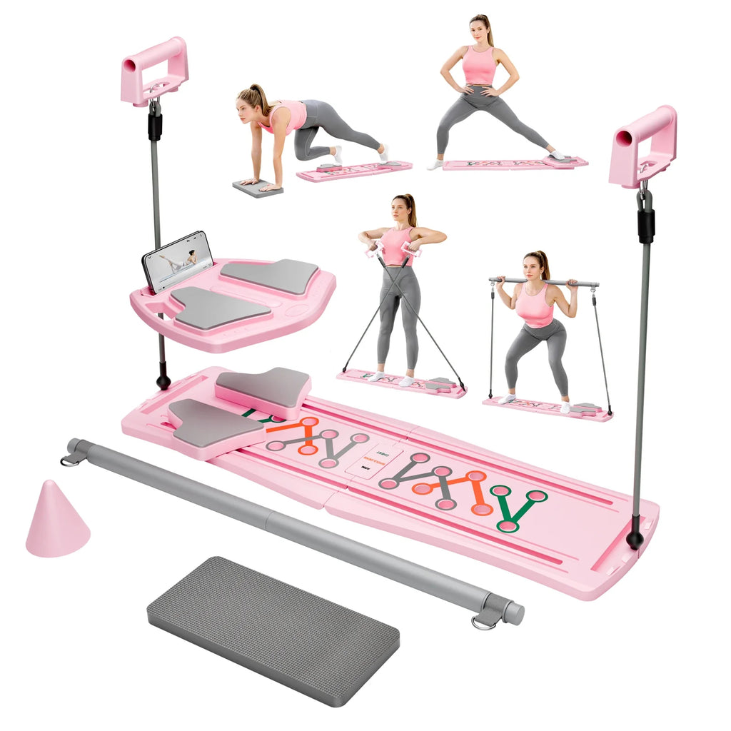 BIMME 7 in 1 Foldable Pilates Board, Pilates Reformer Set